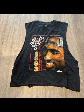 Tupac Shakur 1993 Black Graphic Muscle Tee
